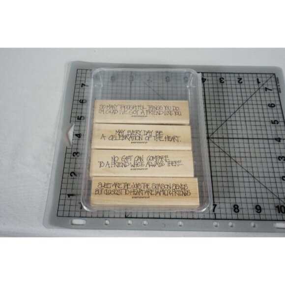 Stampin Up! THOUGHTS 4 YOU Wood Mounted Rubber Stamps 1997 - Picture 1 of 6